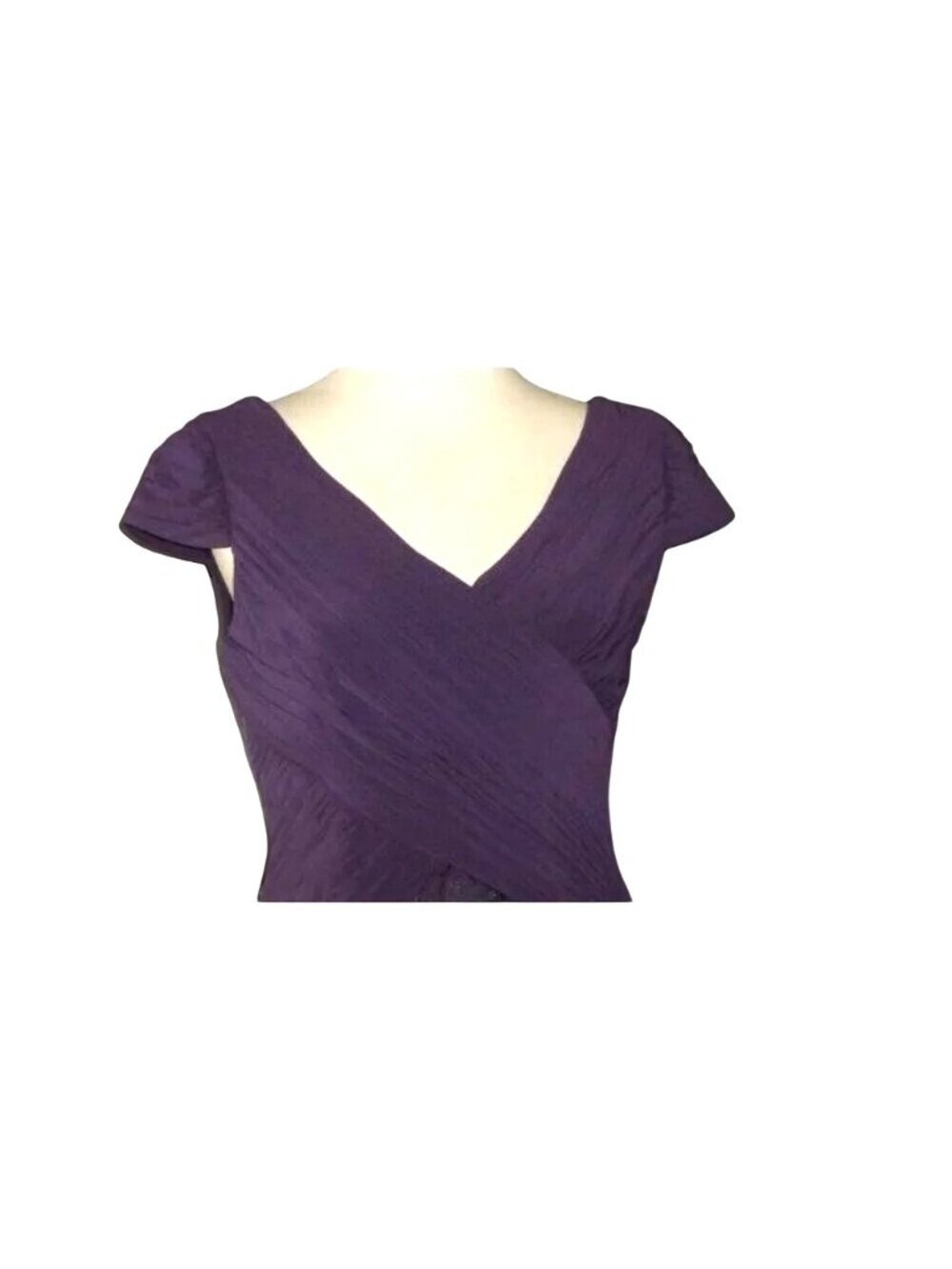 🆕 ADRIANNA PAPELL Jersey Taffeta Shutter Pleat Cocktail Dress Purple 8 - Picture 9 of 9